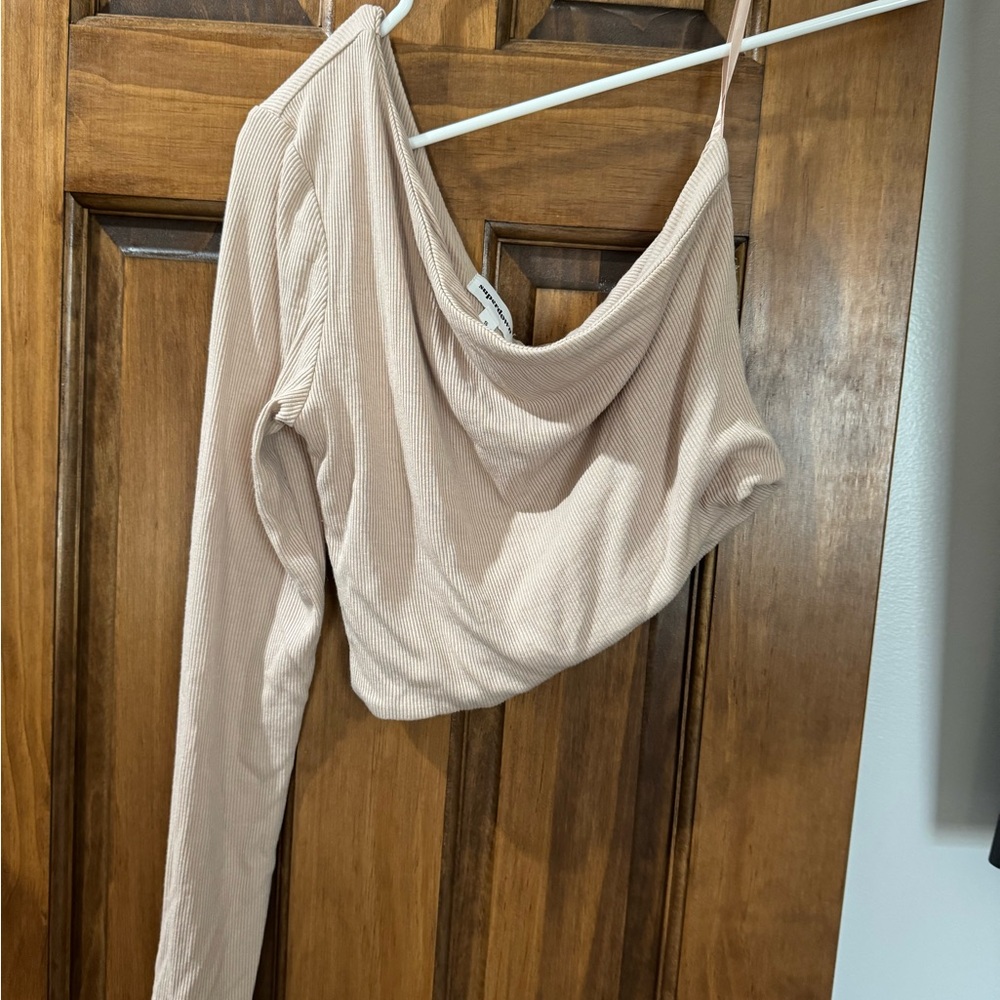 Superdown One Shoulder Nude Top